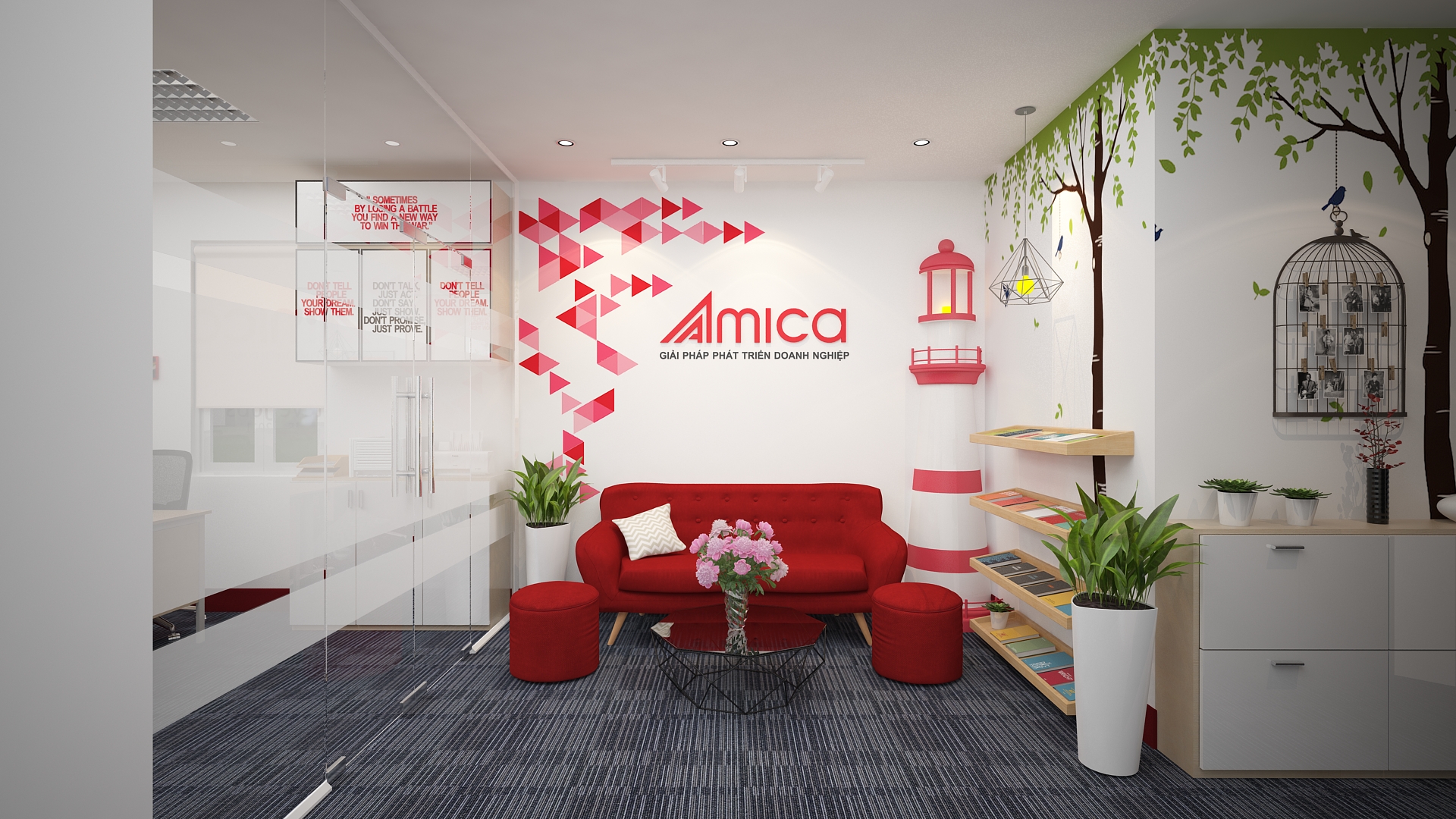 Thiết kế thi công nội thất văn phòng công ty Amica