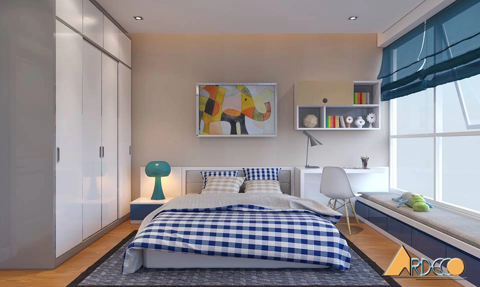 Thiết kế nội thất phòng ngủ giản đơn với chi tiết trang trí nghệ thuật độc đáo