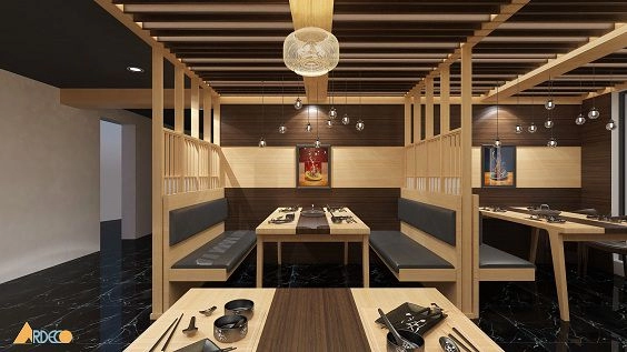 Mẫu thiết kế nhà hàng Nhật sang trọng